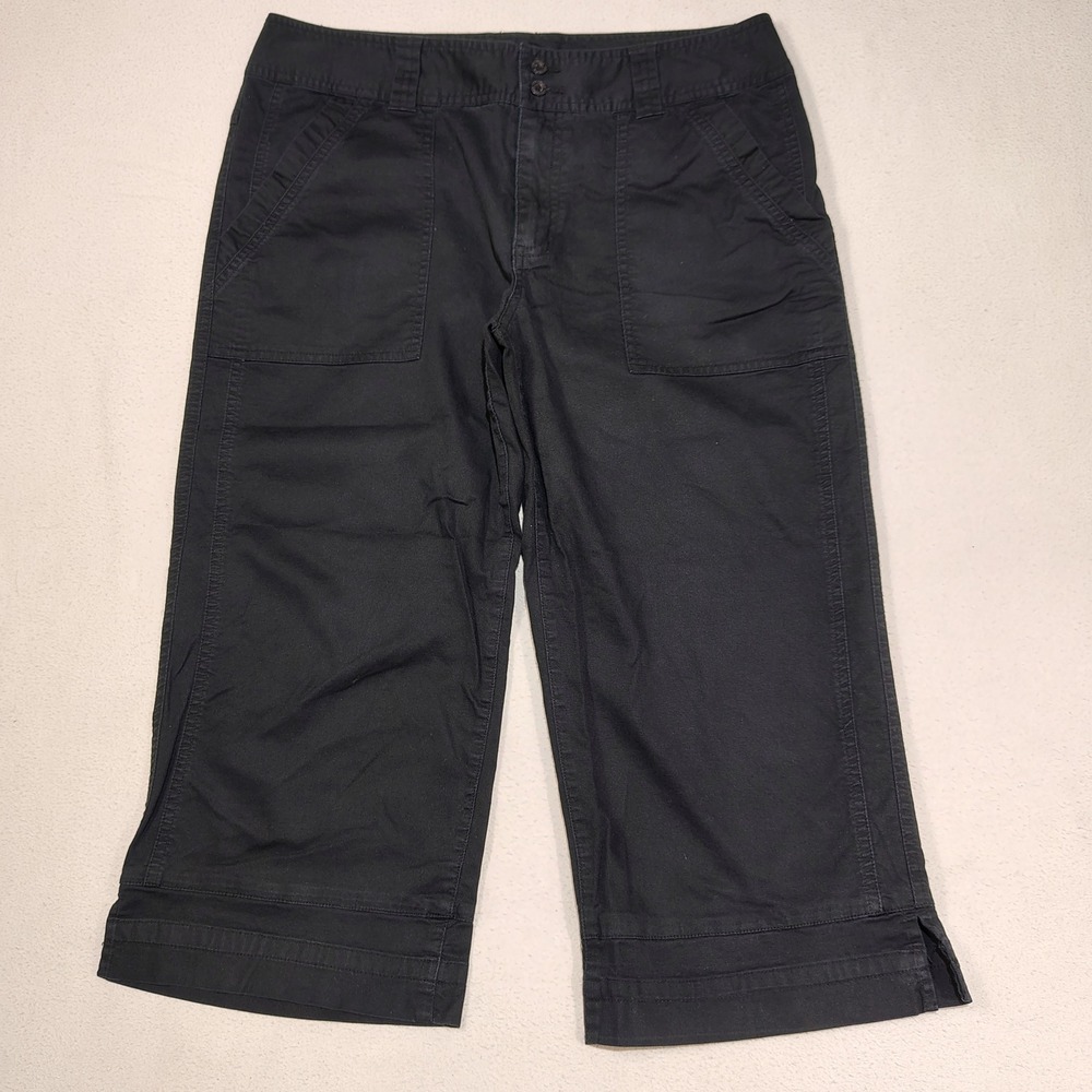 Columbia Capri Pants Womens Size 8 Black Cotton Blend Stretch Outdoor Utility - Picture 1 of 12